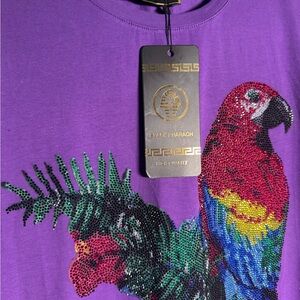 Purple Parrot T-Shirt for Bird Lovers